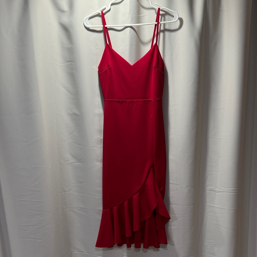 Boohoo Red Asymmetrical Dress